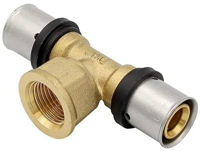 Pipetec Pressfitting T Stück 20x2 1/2 Zoll Innengewinde TH Kontur Verbundrohr, DVGW, TH-Profil