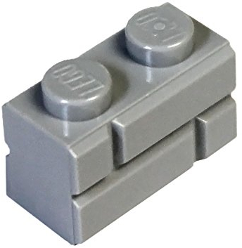 LEGO Parts and Pieces: Light Gray (Medium Stone Grey) 1x2 Masonry Profile Brick x200