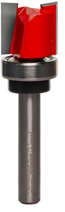 Freud 50-103: 5/8 (dia.) Top Bearing Flush Trim Bit with 1/4 shank, 2-1/4 overall length,Red