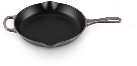 Le Creuset Sartén de hierro fundido esmaltado con mango de hierro fundido, 10.25 pulgadas (1-3/4 cuartos de galón), ostra
