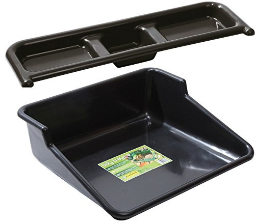 Potting Tray With Shelf (Black Tray, Black Shelf)