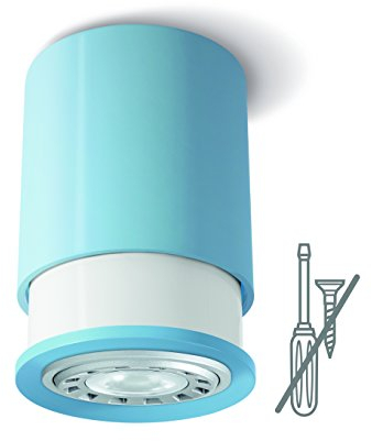 Twister Classic Spot Deckenleuchte – Einfach zu befestigen, keine Schrauben, nur ein Haken, patentiert, GU10 LED – Blau