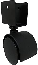 Shepherd Hardware 9420 1-5/8-Inch Office Chair Caster, Twin Wheel, 11/16-Inch U-Bracket, 40-lb Load Capacity, 2-Pack , Black