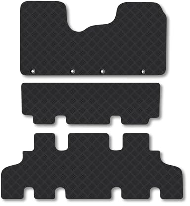 Renault Trafic (2014+) [Minibus] Rubber Van Mats Accessories Tailored Fit Compatible Accessory Waterproof Protection Non-Slip Car Floor Mats 3mm Thick Full Coverage Durable Coverage with Clips