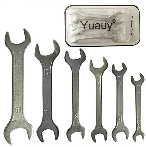 Yuauy Double Ended 8 mm thru 19mm Cone Wrench Bicycle Tool Kit Spanner Bike Cycling Multi Set Silver