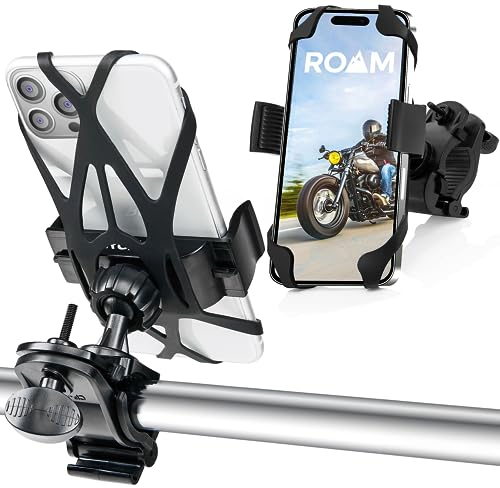 Roam Universal Bike Phone Mount for Motorcycle - Bike Handlebars, Adjustable, Fits All iPhone's, 12, 11, X, iPhone 8, 8 Plus, All Samsung Galaxy Phones, S21, S20, S10, Holds Any Phone Up to 3.5 Wide