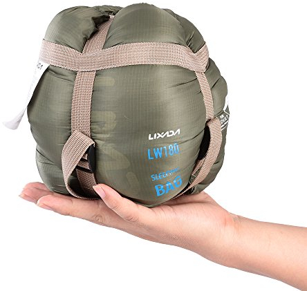 Lixada Saco de Dormir Ultraligero Compresible Saco de Dormir Rectangular Saco de Dormir Compacto Saco de Dormir Cálido de 4 Estaciones para Exteriores Camping Senderismo Trekking Montañismo