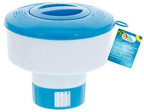 U.S. Pool Supply Pool Floating Collapsible Chlorine 3 Tablet Chemical Dispenser, 7 Diameter Floater- Adjustable Balanced Chemical Delivery