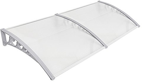 Flyelf Vordach Haustür Überdachung Türdach Pultbogenvordach Haustürvordach Pultvordach (80X240cm)