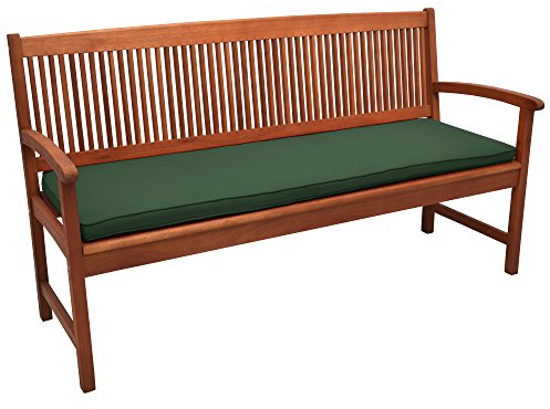 Beautissu Loft BK Auflage Bankkissen 120x48x5 cm Sitzkissen für Gartenbank Polster Auflage Gartenmöbel Polsterauflage mit Oeko-Tex Zertifikat - Kissen Dunkelgrün
