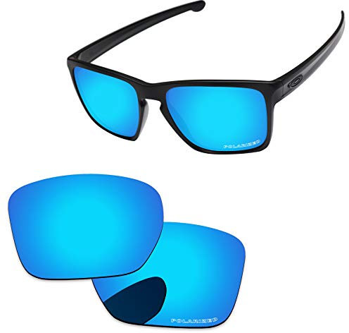 PapaViva Replacement Lenses for Oakley Sliver XL OO9341 Sunglasses Frame Ice Blue - Polarized