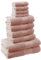 Dreamscene Brentfords Luxury Supersoft Towel Bale Set, 100% Cotton 500 GSM, Blush Pink, 10 Piece Bath