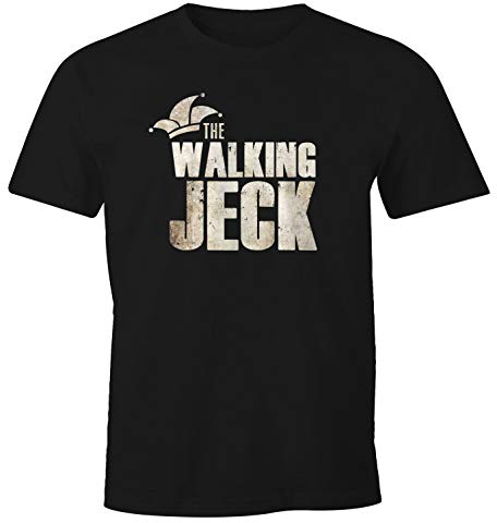 MoonWorks® Herren T-Shirt The Walking Jeck Fasching Karneval Jecken Narren Verkleidung Last Minute Koatüm Fun-Shirt Schwarz 3XL
