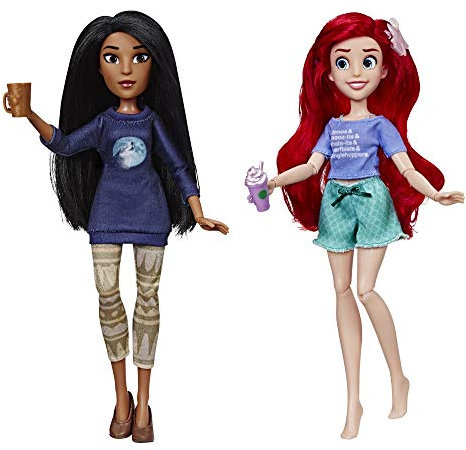 Disney Princess Ralph Breaks The Internet Movie Dolls, Ariel & Pocahontas Dolls with Comfy Clothes & Accessories