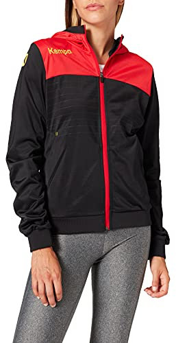 Kempa Damen Emotion 2.0 Kapuzenjacke, schwarz/Rot/Gelb, XL