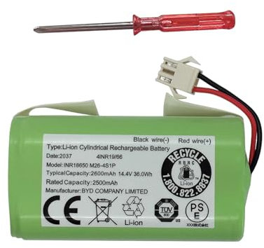 AnhoTech Replacement Battery Compatible with Ecovacs Deebot N79S, 500, N79, DN622 and Eufy RoboVac 11, 11S, 12, 15C, 25C, 30, 30C, 35C Robot Vacuum Cleaners, 2600mAh, 14.4v