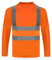 HYCOPROT High Visibility Reflective Safety Long Sleeve T Shirts Moisture Wicking Mesh, Quick Dry Breathable Lightweight Reflective Tee Orange