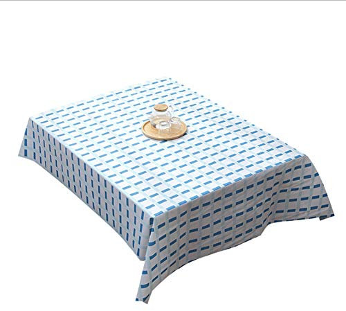 Manteles, Azul Verde Menta Imprime Rayas Nórdicos PEVA Mantel Desechable Impermeable Y Resistente Al Aceite De Mesa Cubierta De Tela, Límpiela Gran Mantel Para Mesa De Comedor Cocina Buffet Decorac