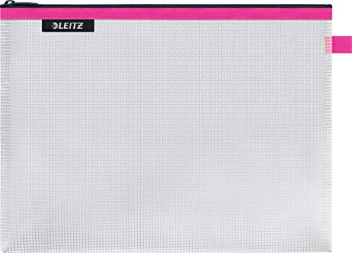 Leitz WOW Funda de viaje, Impermeable, Translúcida, Organización y Almacenamiento Visibles, Grande (A4) - Rosa