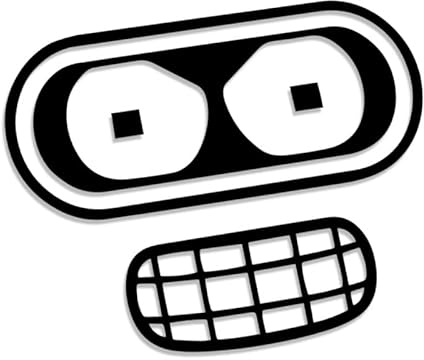 Decus Shop Futurama Bender Gesicht XL 0127 (schwarz) // Sticker OEM JDM Style Aufkleber