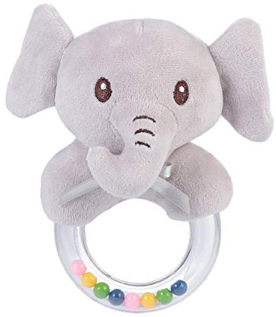 NUOBESTY Baby Elephant Plush Ring Rattle Bracelet Montessori Toy Babies Chewing Toys Birthday Gifts