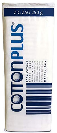 Cotton Plus ZIG ZAG 250 g - Medizinische Linie | 100% reine Baumwolle Hydrophil für medizinische Zwecke | weich und saugfähig.