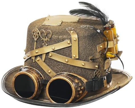 GRACEART Unisex Steampunk Hut Steampunk Zylinder Hut für Männer oder Frauen (DE/NL/SE/PL, Alphanumerisch, L, Style-26)