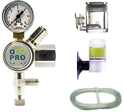 OCOPRO CO2-Anlage für Aquarien kompatibel mit Soda Zylindern (425g) DLX-350 Plus mit Nachtabschaltung (Ohne Nachtabschaltung)