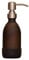 Amber Glass Silver Hand Soap Dispenser 500ml and 250ml Options - Matte Glass & Non-Slip Base - Great Kitchen or Bathroom Soap, Conditioner or Shampoo Dispenser (Silver, 250ml)