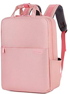 FANDARE Sac à Dos Ordinateur Portable Unisexe d'affaires Sac à Dos avec Port de Chargement USB Sac à Dos L'école Travailler Voyage Backpack pour 15.6 inch Laptop Étanche Polyester Rose