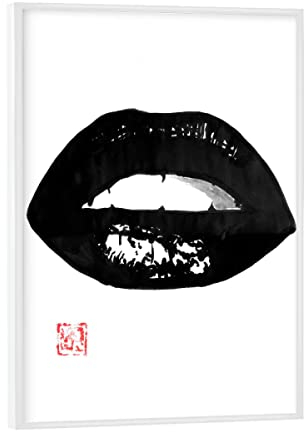 artboxONE Poster mit weißem Rahmen 18x13 cm Menschen Female Mouth - Bild Lips Female Frau