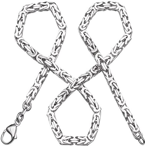 modabilé Königskette Herren Halskette 925 Sterling Silber (60cm lang I 4mm breit) I Silberkette ohne Anhänger Kurz I Ketten Männer, Damen, Herr I Silberne Kette Mann mit Etui I Made in Germany