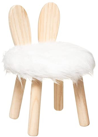 Atmosphera - Kinderhocker Kaninchen - weiß - Kunstpelz - Weiß