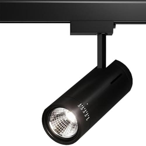 GGMMÖBEL SYDNEY ZOOM | 2-er set LED Deckenleuchte Schwenkbar | Schwarz | 36W | 4000K | 3 Phasen Deckenstrahler | Deckenlampe | Wandstrahler Drehbar | Spotlight Lampe Deckenspots für Küche, Wohnzimmer