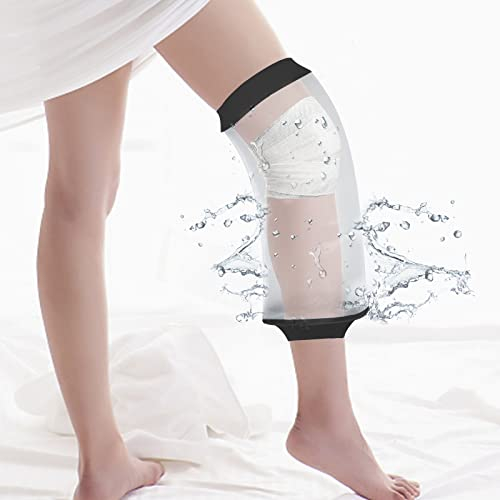 SUPERNIGHT Manchon de coulée étanche pour douche, manchon de fil PICC pour genou, manchon de protection de coulée réutilisable étanche pour la chirurgie des jambes, bandage de plaie noir