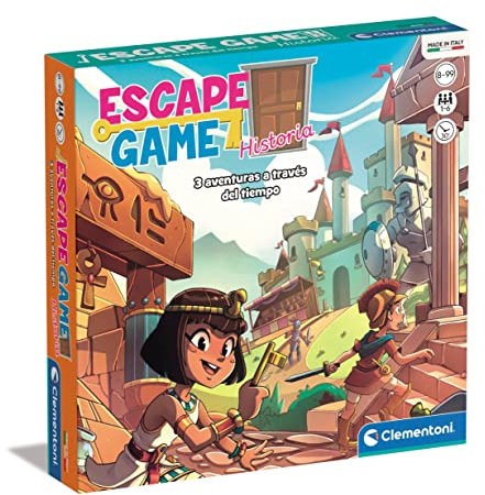 Clementoni, Escape Game d'histoire, Jeu de société de stratégie, EscapeRoom, Jeu de société Familial, à partir de 8 Ans, Jouet en Espagnol (55497)