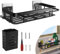EXLECO Porte Eponge Evier Cuisine Acier INOX Organisateur Evier Cuisine Mural Rangement et Organisation de Cuisine sans Perçage Rangement Éponge Cuisine Organisateur Evier Cuisine Egouttoir Noir
