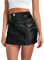 HAWILAND Lederrock Damen - Rock mit Schlitz High Waist Faux Leder Rock PU Minirock Seitenschlitz Lederoptik Bleistiftrock *#8 Schwarz S