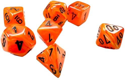 Chessex Mini-Würfel mit schwarzen Zahlen, 10 mm, 7 Stück