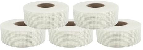 varivendo Gitterband selbstklebend, weiß, 5 Rollen, 48mm x 20m, Trockenbau, Riss Reparatur, Fugenband, Spachtelarbeiten