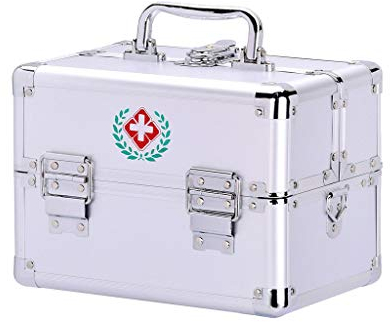 Kit di pronto soccorso Kit di pronto soccorso, scatola per medicinali, armadietto per medicinali di grande capacità a tre strati, deposito per articoli per la casa, kit di pronto soccorso con man