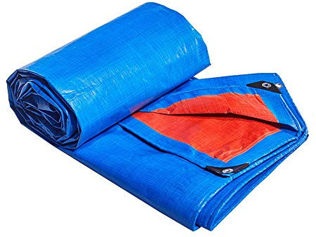 wasserdichte Plane, robuste Plane, regensichere Sonnenschutz-Kunststoffschuppen, flammhemmende LKW-Plane (Farbe: Blau, Größe: 5 x 7 m)
