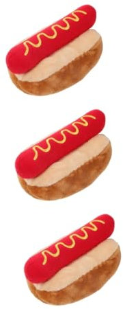 FRCOLOR 3stücke Hundespielzeug Hotdog Mit Quietsche Kauspielzeug Für Hunde Fördert Gesunde Kautätigkeit Leicht Und Tragbar Für Drinnen Und Draußen Beschenken Sie Ihren Hund Zu