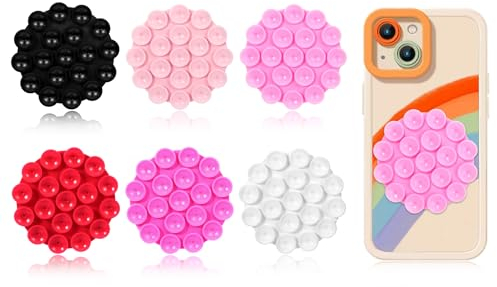 6 Piezas Silicona Teléfono Móvil Coche Ventosa Titular, Ventosa Móvil Titular para Todos los Modelos de Teléfono Móvil, Multiusos Teléfono Móvil Titular Coche Ventosa para Espejo, Pared (6 Colores)