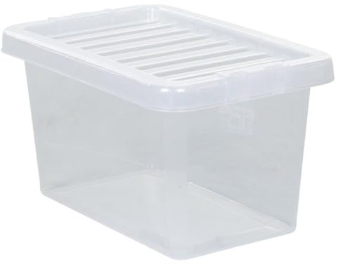Clear Plastic 4l/7L/11L/14L/25L/32L/37L/45L/60L/80L WHAM Crystal Storage Box with Lid Multi Us Home Office & Workplace Stackable Strong Boxes (Plastic, 7L)