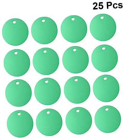 SEWOART 25stücke Aluminiumlegierung Haustier Id-tags Runde Blanko-tags Für Diy Gravur Leicht Und Langlebig Für Hunde Welpen Und Grün