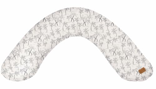 BÉABA, Big Flopsy, Coussin Allaitement/Grossesse, Oreiller Maternité, Multifonctions, Convient pour Dormir/Allaiter, Soutien, Détente et Confort Optimal, Nuit Apaisée, Fleur de Coton,Oekotex,Palm Tree