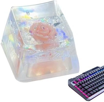 Tastatur-Tastenkappen aus Harz,Tastenkappen aus Harz | Resin Trockenblumen Schlüsselkappe | Sa Profile Shine Through Translucent Esc Keycap Ersatz für mechanische Tastatur Eternal Flower