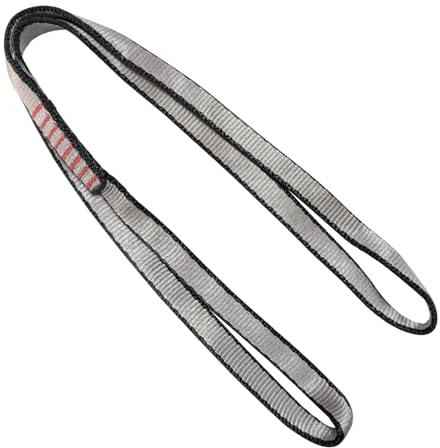 NYGGTYK 2 Stück Nylon-Gurtband, Kletterschlinge, Bergsteiger-Gurtband, Outdoor-Schutzgürtel, Kletterschlinge, 60 cm Nylon-Gurtband, Geeignet Für Bergsteigen, Camping, Wandern (Grau)