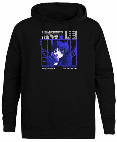 Jinbetee Serial Experiments Lain Darker Schwarzer Kapuzenpullover Unisex Hoodie